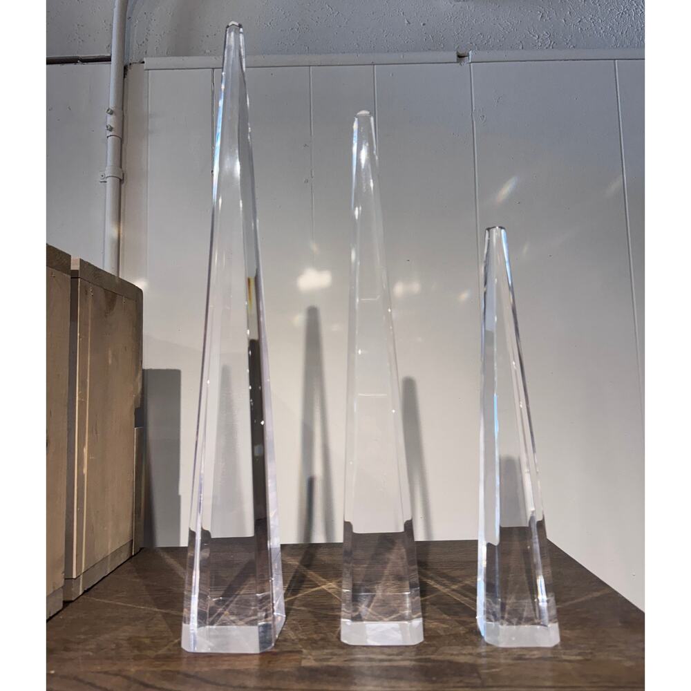 Vintage Mid Century Herb Ritts Astrolite Obelisks Set of 3 Lucite Modern Large
